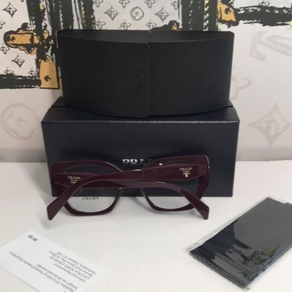 New Authentic 👓 Prada PR 18WV VIY1O1 Eyeglasses – Garnet - Picture 12 of 12